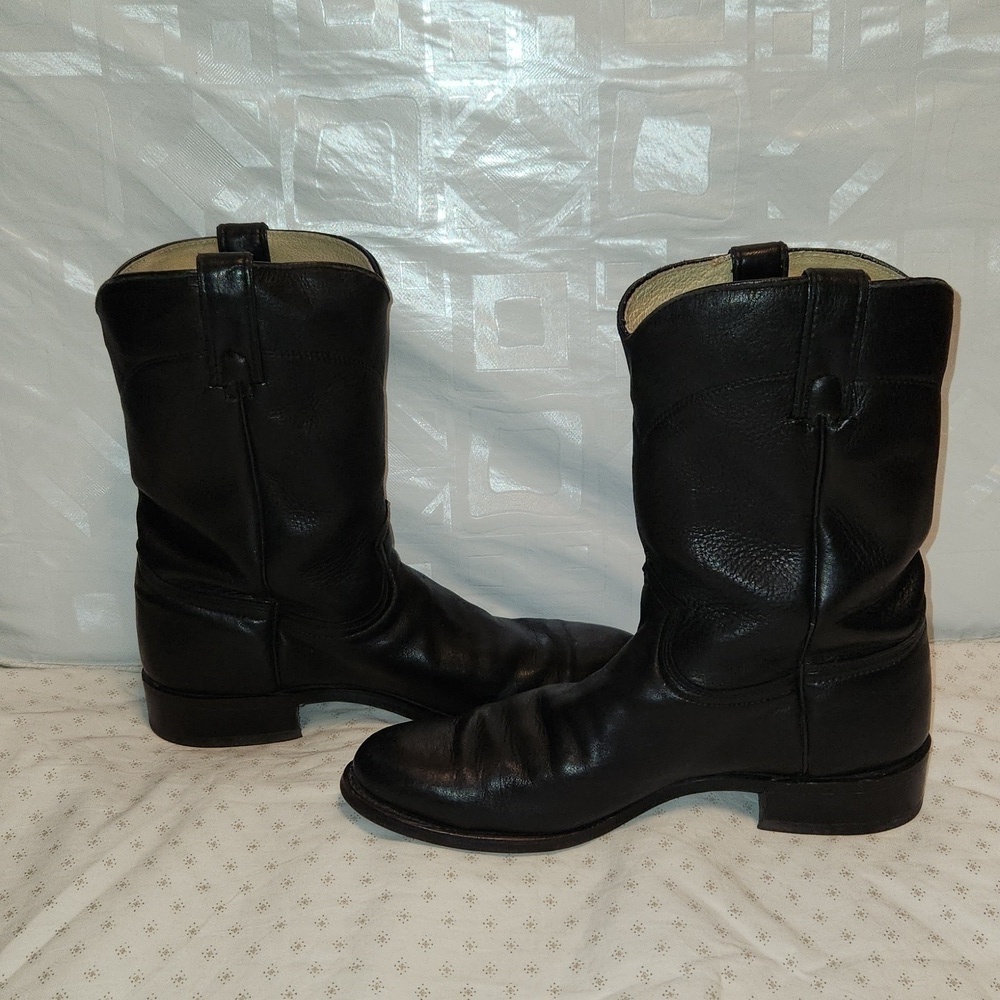 Wrangler black leather western boots sz 10